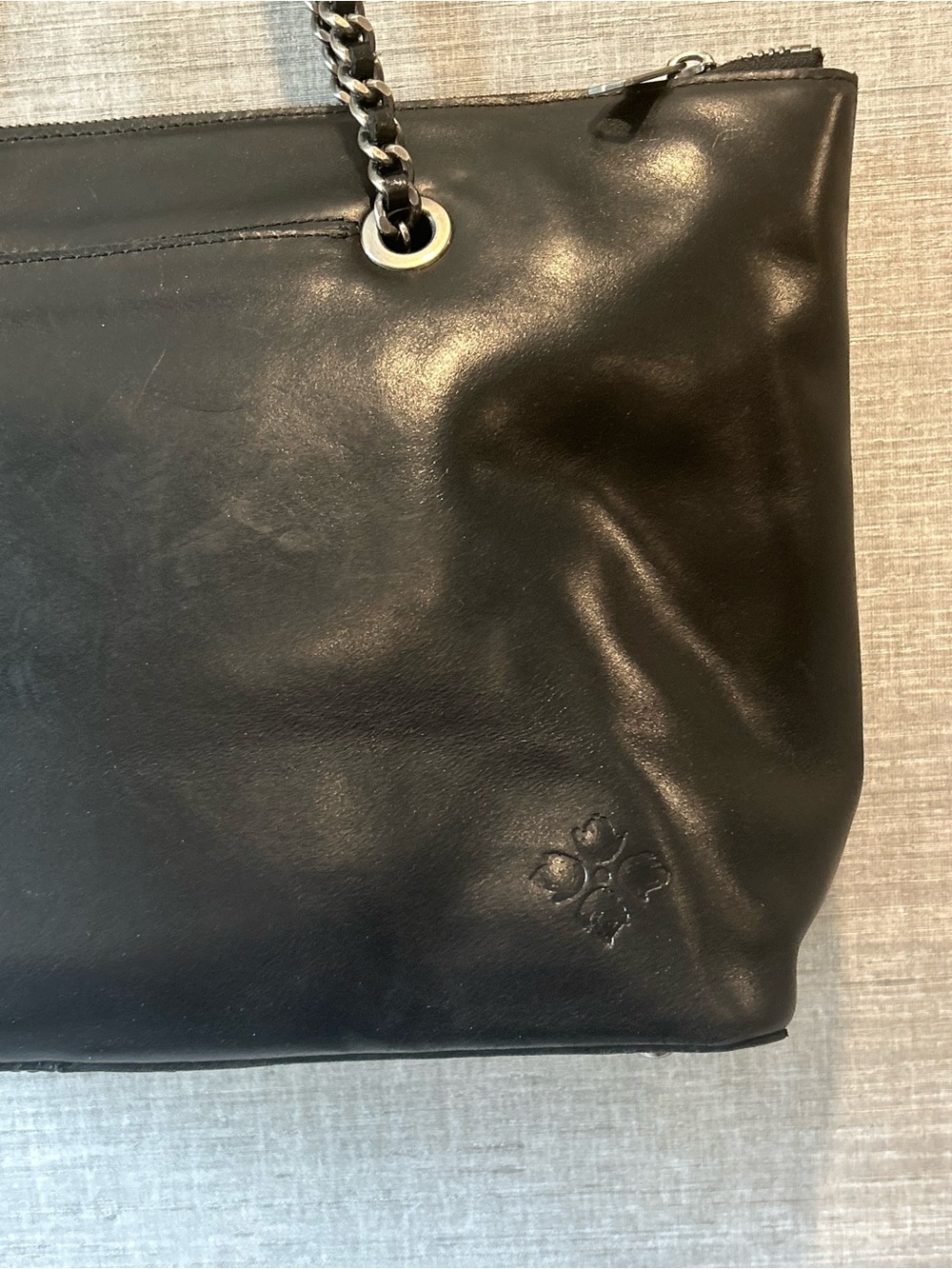 Patricia Nash Black Leather Chain-Handle Tote - Picture 3 of 10